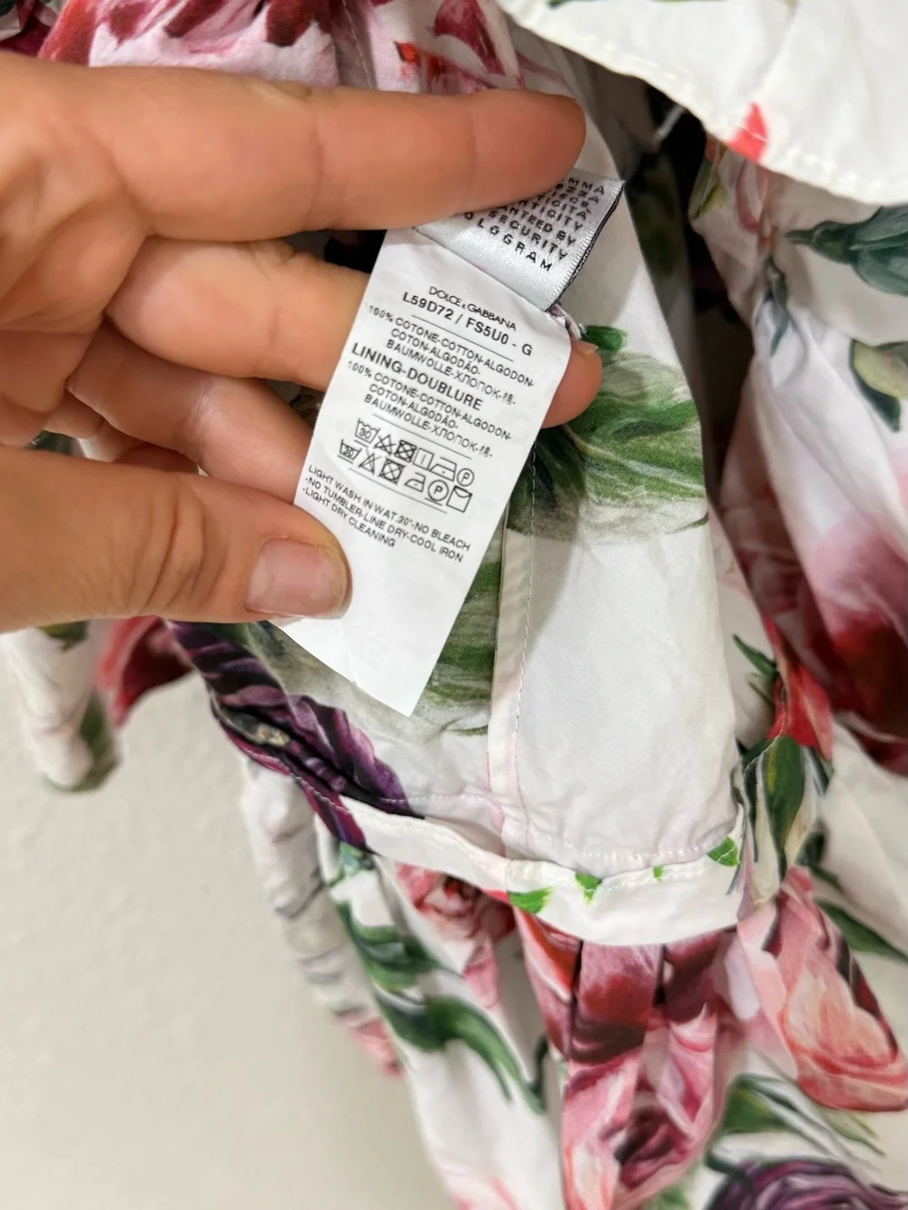 Dolce & Gabbana Madonna Twist Rose Print Cotton Dress Girls Size 9/10 Floral L59